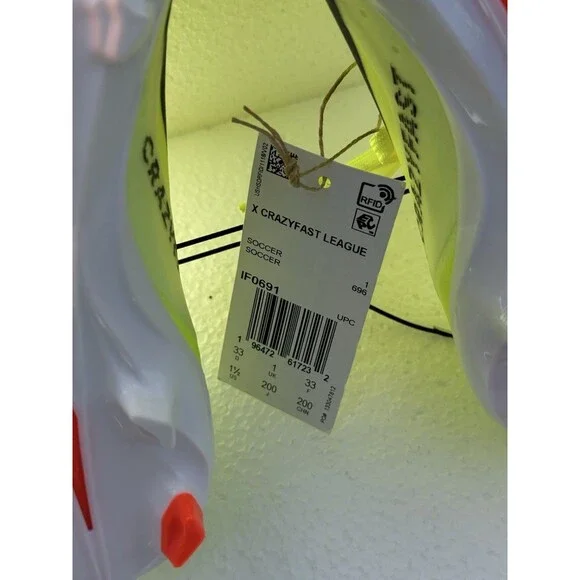 NEW Adidas X Crazyfast League FG Soccer Cleats Shoes Yellow IF0691 Youth 1.5 - Picture 8 of 9